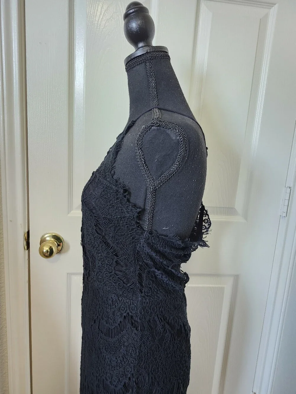 Free People Black Lace Midi Dress M